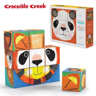 美國Crocodile Creek 趣味方塊拼圖-動物臉譜