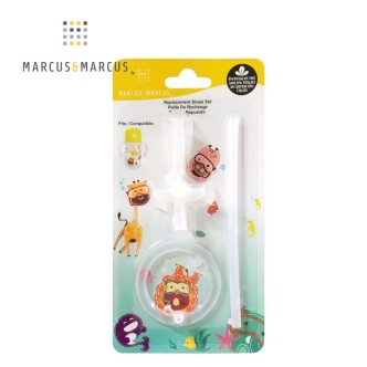 Marcus&Marcus 動物樂園Tritan吸管學習杯吸管配件組